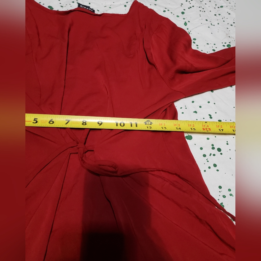 Silky Red Button Down - Picture 7 of 9